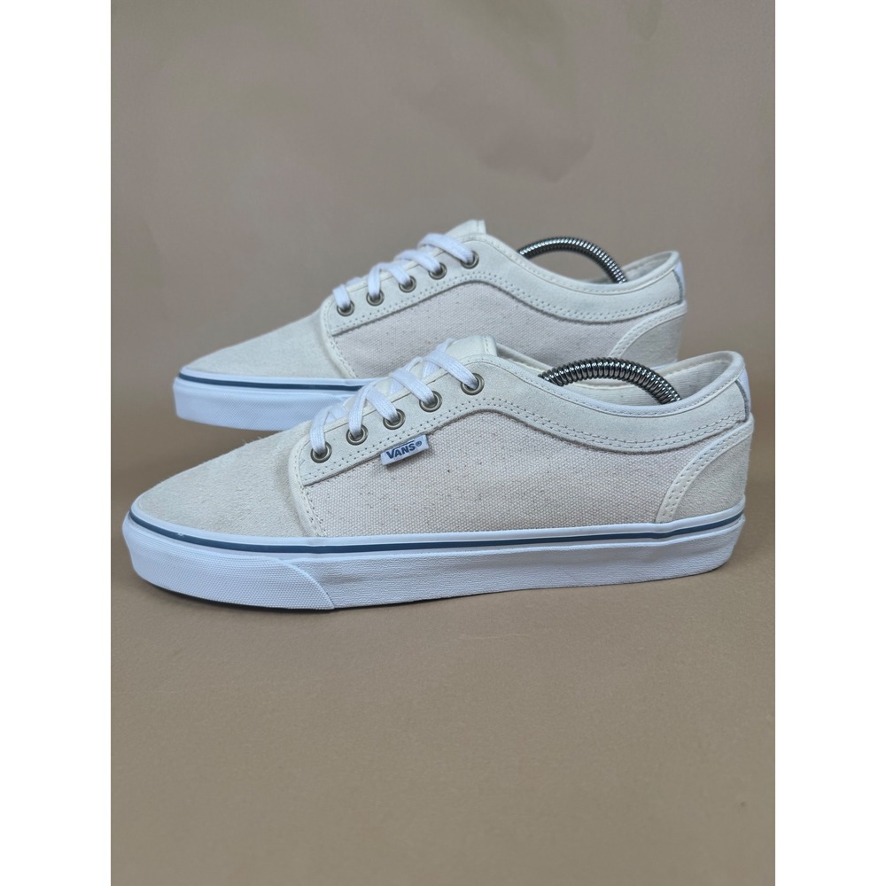 Vans Chukka Mens 10.5 PopCush Low Top Cream Suede Canvas Sneakers